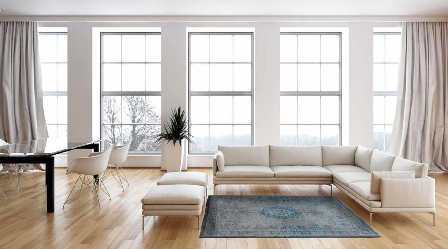Louis De Poortere tapet LX 8255 Fading World Medaillon Grey Turquoise interior