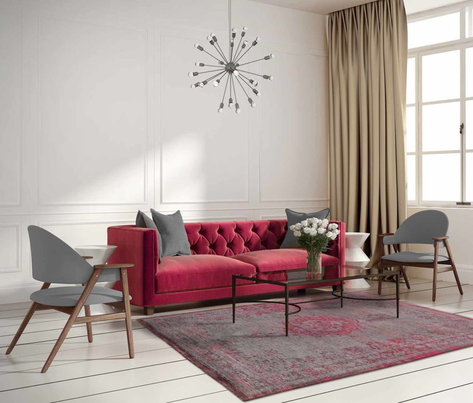 Louis De Poortere tapet LX 8261 Fading World Medaillon Pink Flash interior 2