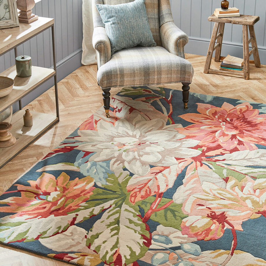 Sanderson Dahlia Rosehip Teal 50608 interior 2