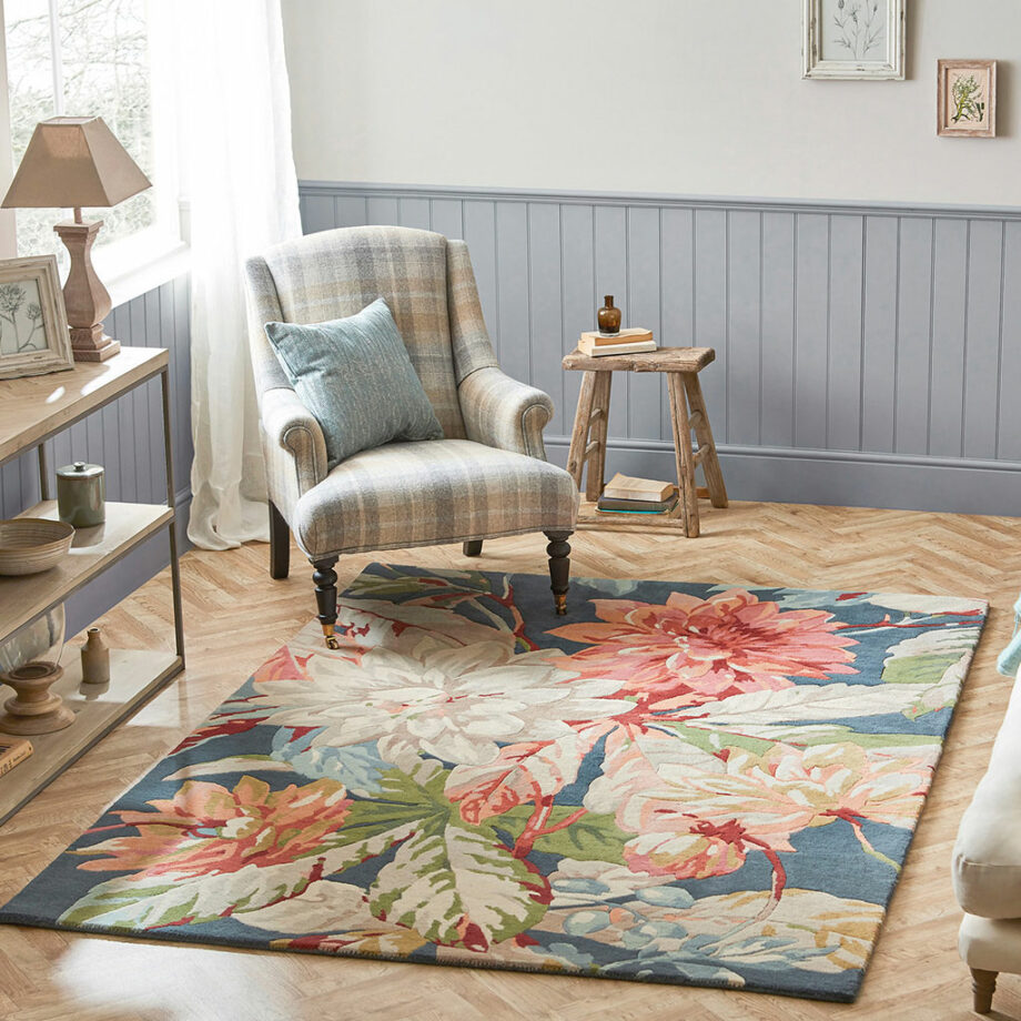 Sanderson Dahlia Rosehip Teal 50608 interior