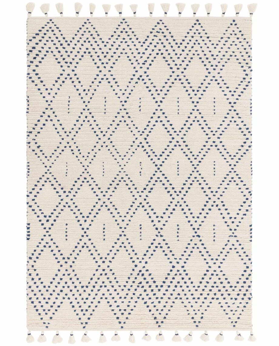 Asiatic Nepal blue cream diamond rug