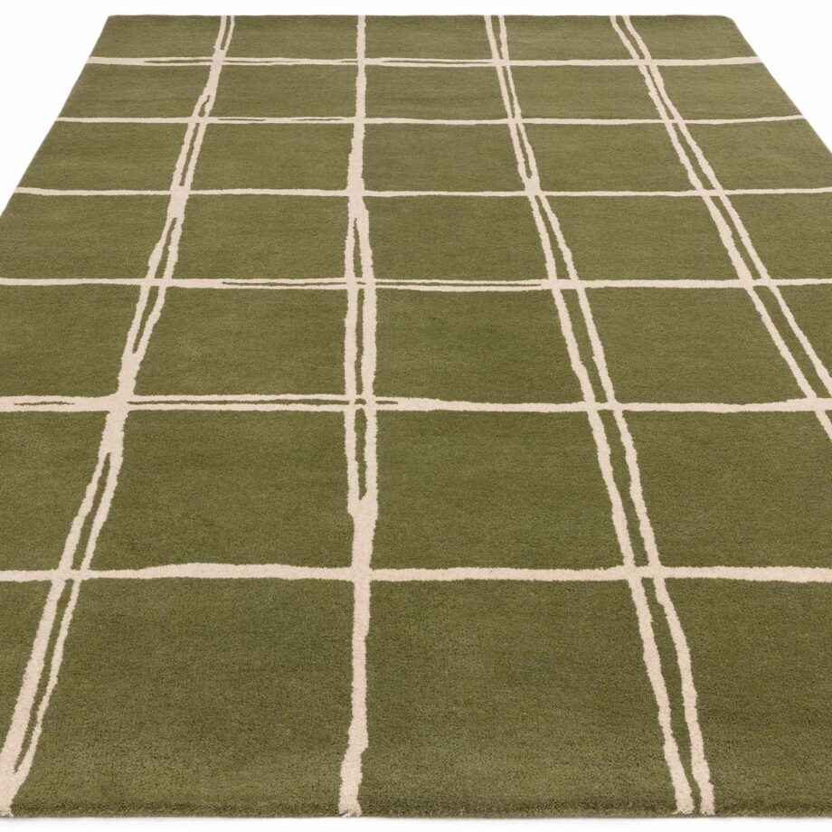 Asiatic tapet Albany Grid Olive 1