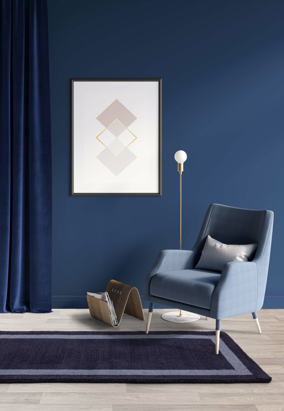 Asiatic tapet Albi Navy runner interior