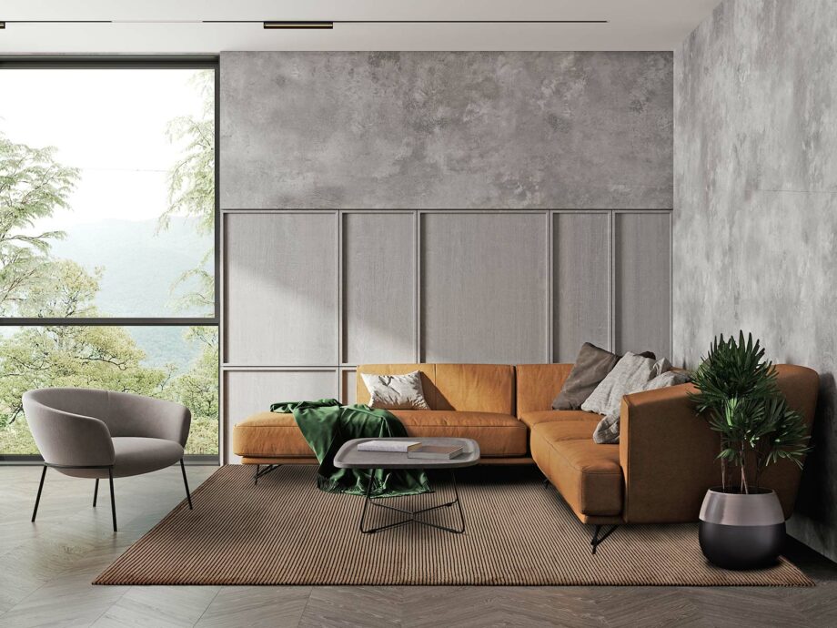 Asiatic tapet Kuza Stripe Terracotta interior