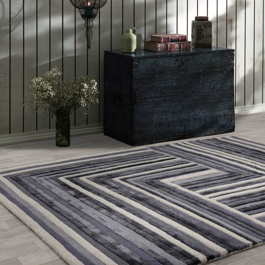 Asiatic tapet Matrix 81 Network Indigo interior square