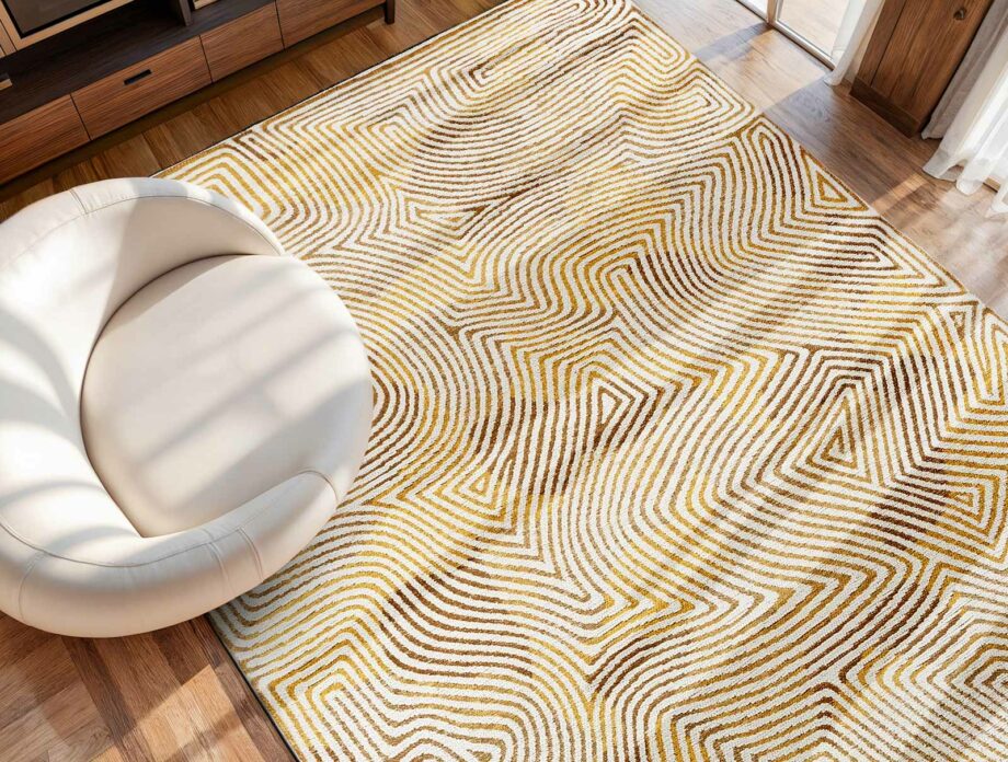Louis De Poortere tapet Meditation Coral 9799 Coral Yellow Hippy Ambiance1