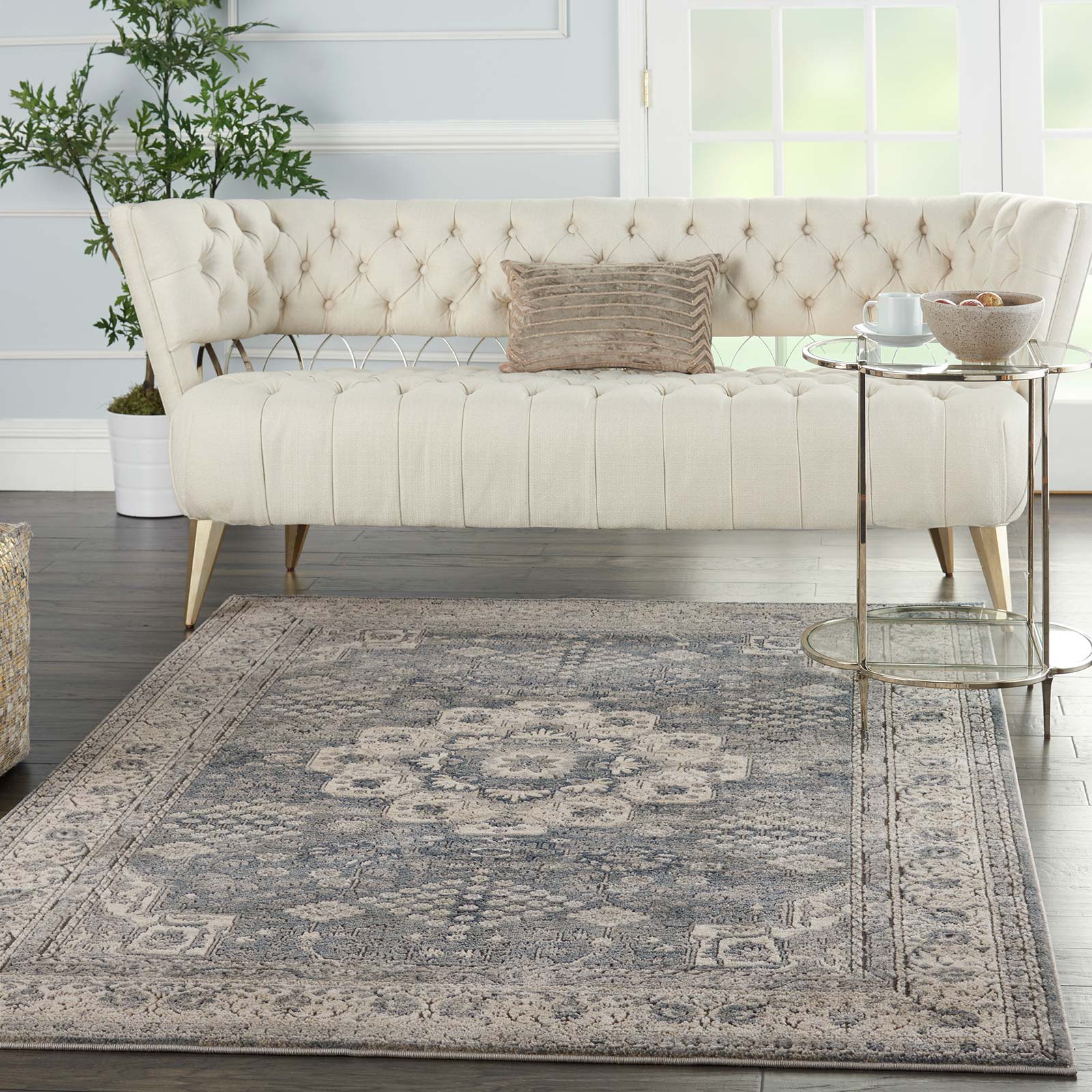 Nourison tapet Quarry QUA07 GRYIV GREY IVORY 5x7 099446746306 interior 3