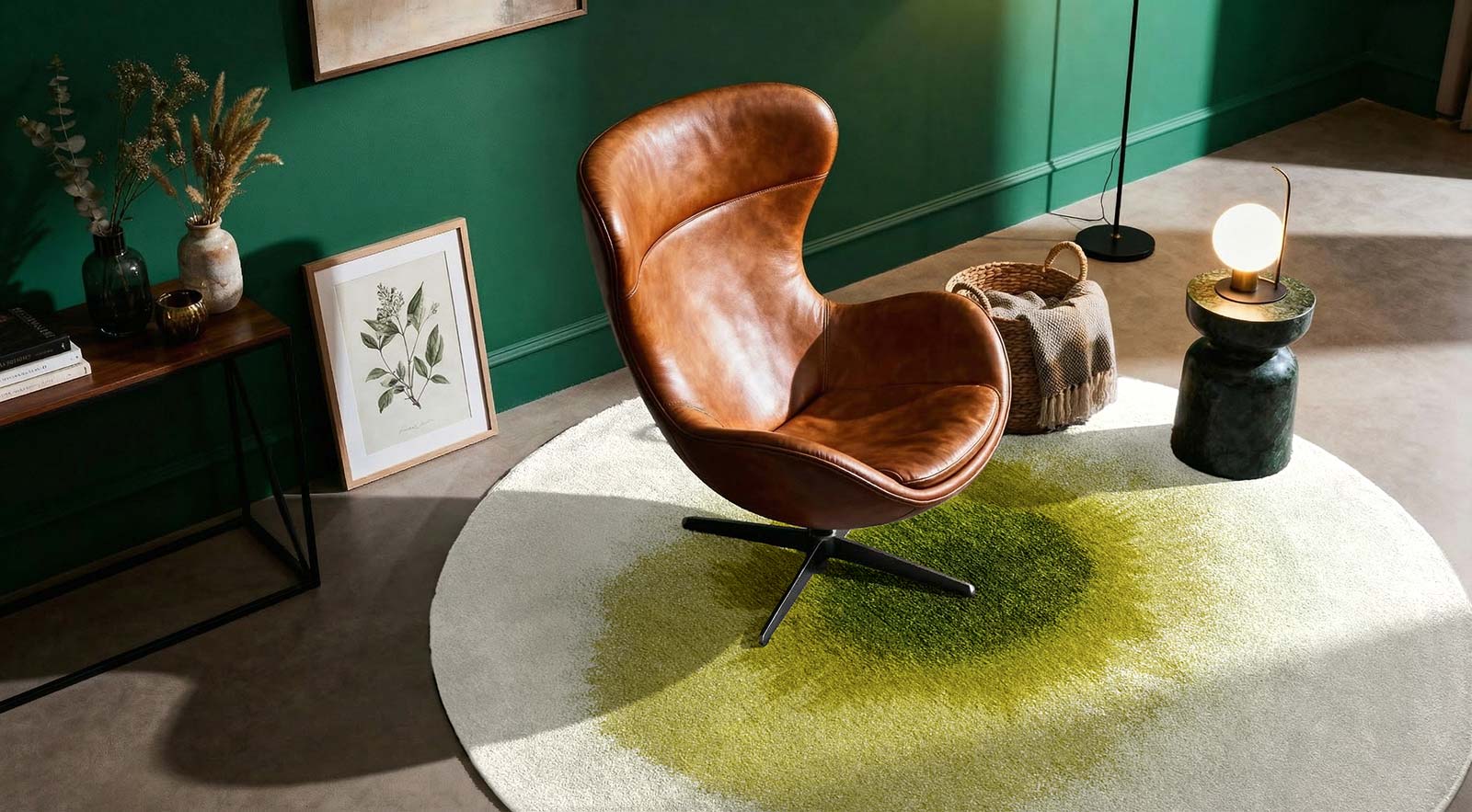 Louis De Poortere tapet Meditation 2105 Drop Green Pepper interior 2