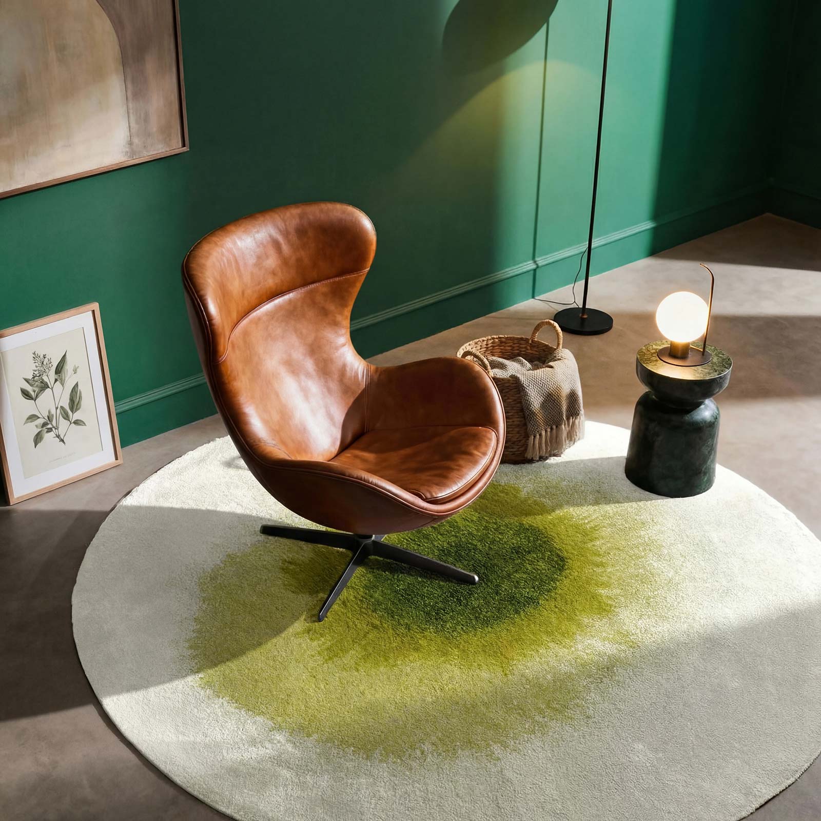 Louis De Poortere tapet Meditation 2105 Drop Green Pepper interior